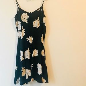 Old Navy fit & flare dress black floral NWT